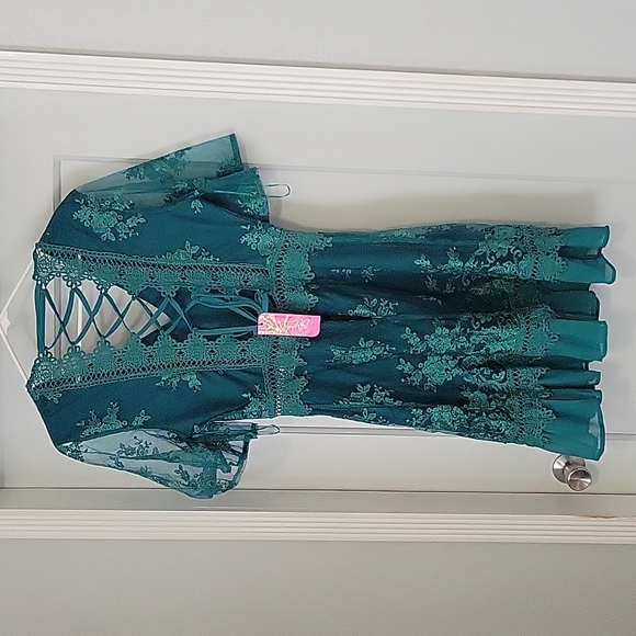 NWT Southern Fried Chics "Swept Away Dress" in Peacock - Large - Picture 2 of 9